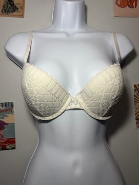 Lucky Brand Ivory Lace Push-Up Bra